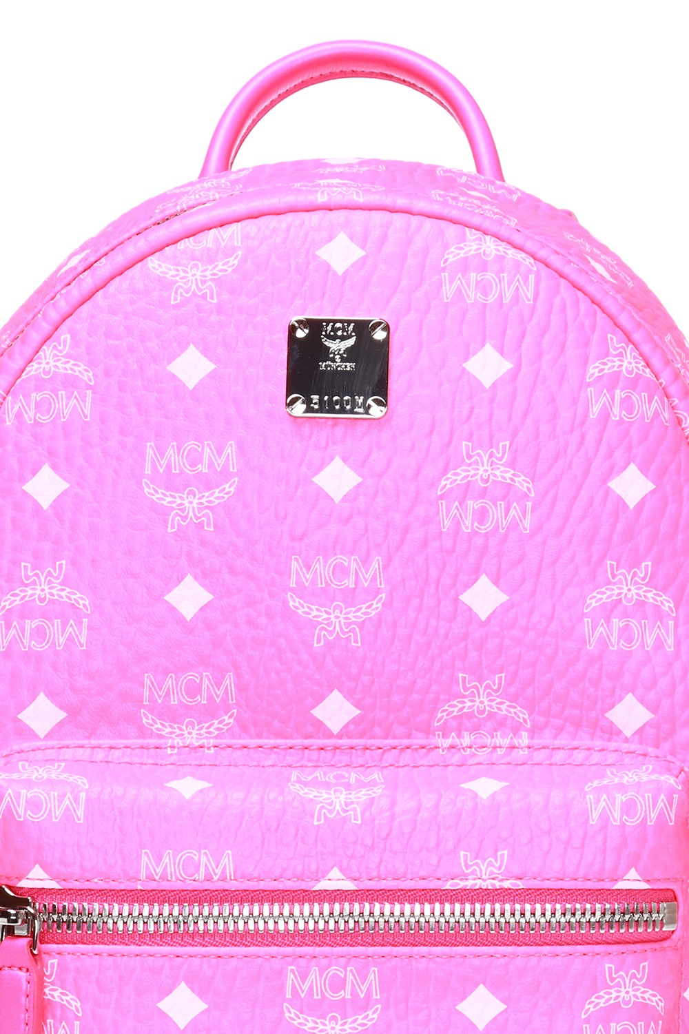 Mcm neon pink online backpack